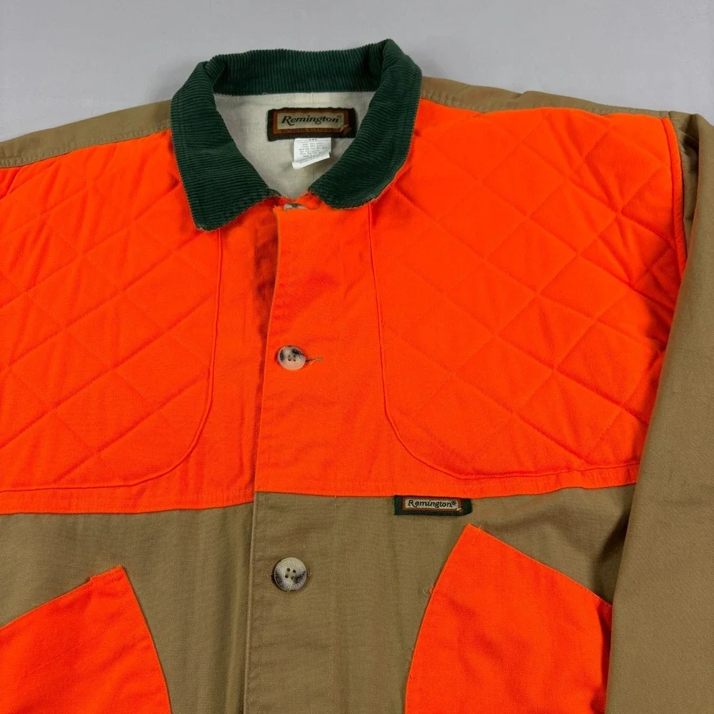 Remington Jacket Mens 2XL Orange Brown Hunting Outdoor Collared